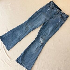 BCBGeneration High Rise Flare Jeans Blue Distressed Denim  Size‎ 7/28